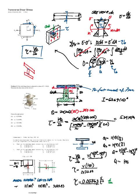 Transverse Shear Stress 100225 - Strength of Materials - Transverse ...