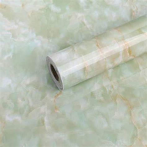 4tens 200 cm PVC Green Marble Wallpaper for Kitchen Countertop Cabinet ...