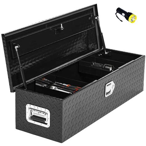 39 Inch Aluminum Truck Tool Box, Truck Bed Tool Box with Sliding Shelf, Diamond Plate ToolBox ...