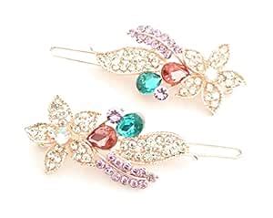 small size hair clips for women and girls gold color hair pins pair ...