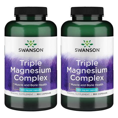 Swanson Triple Magnesium Complex 400 mg 300 Caps 2 Pack - Walmart.com