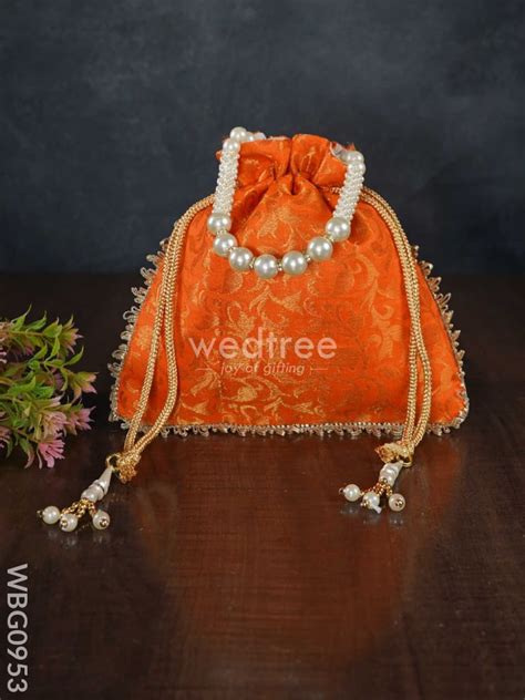 Raw Silk Potli Bag - WBG0953 – Wedtree