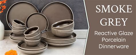 Bodhi House Handcrafted Chip Resistance Porcelain Solid Dinner Set, 20 ...