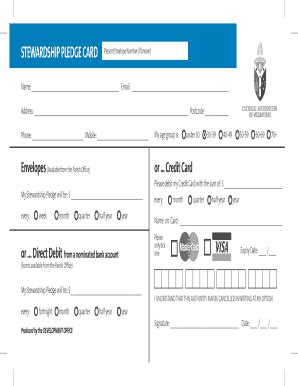 Fillable Online STEWARDSHIP PLEDGE CARD Fax Email Print - pdfFiller