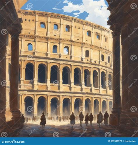 The Colosseum - Rome S Iconic Ancient Amphitheater Stock Illustration - Illustration of ...