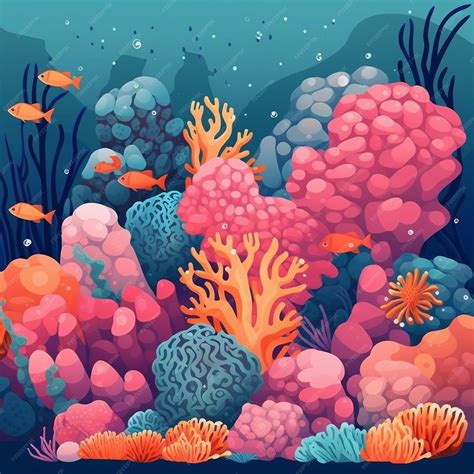 Premium AI Image | Coral reef clip art