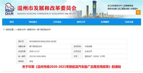 温州新能源汽车推广新政正式发布_第一元素网- 中国领先的氢能源科技媒体
