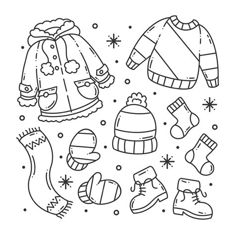 Winter Clothes Coloring Pages