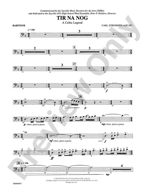 Tir Na Nog (A Celtic Legend): Baritone B.C.: Baritone B.C. Part ...
