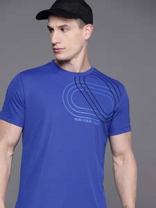 HRX by Hrithik Roshan Printed Men Round Neck Blue T-Shirt - Buy HRX by ...