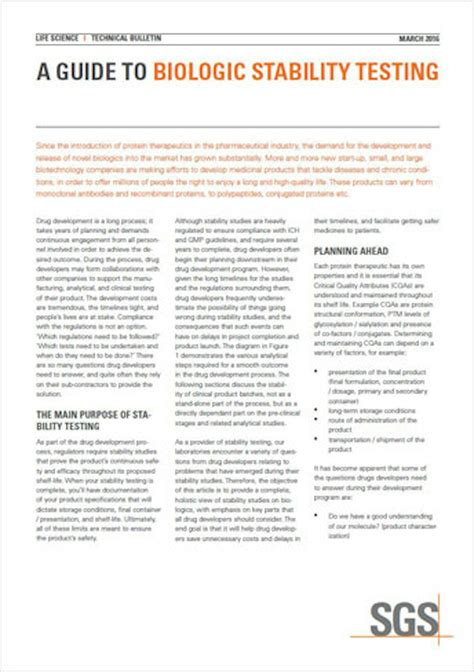 A Guide to Biologic Stability Testing | SGS India