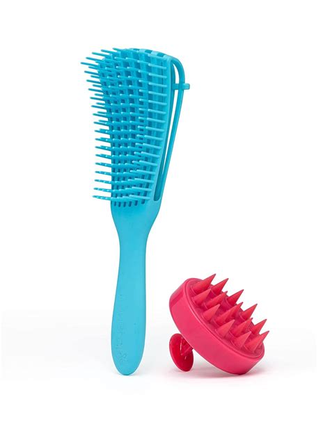 Buy MANETAIN Combo of Detangler Brush + Scalp Brush for Curly And Wavy ...