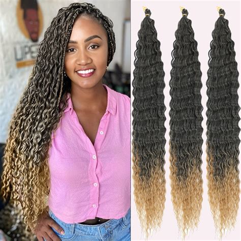 Amazon.com : ATRAENTE Curly Braiding Hair Curly Crochet Hair Ocean Wave ...