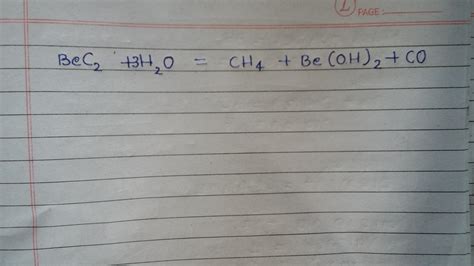 BeC2+H2O on heating gives...... - Brainly.in