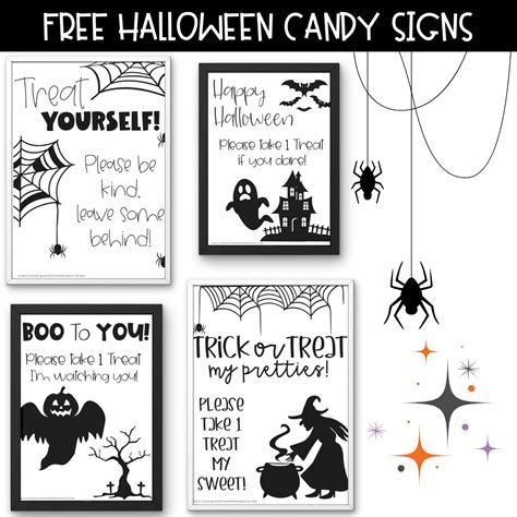 4 Free Halloween Candy Signs for Your Trick-or-Treat Table - Smart ...