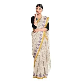 Buy Dreamy Textiles Hub Pure Cotton Kerala Hand Print Latest Saree ...
