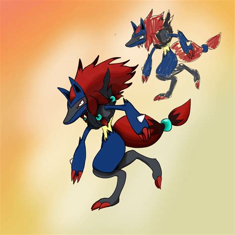 Zoroark And Lucario Speed Art Lucario Vs Zoroark By Naishys On