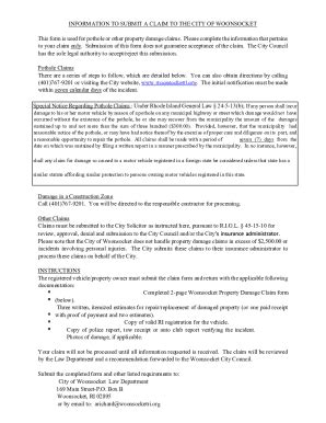 Fillable Online Property & Vehicle Damage Claim Form Fax Email Print ...