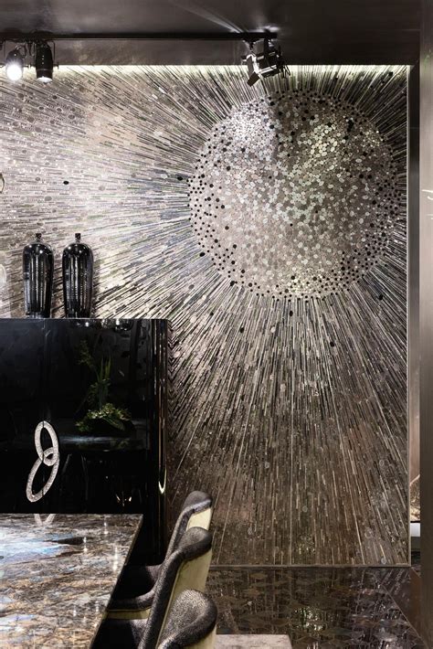 Stylish Artistic Mosaic Handmade Platinum Leaf Customizable For Sale at 1stDibs