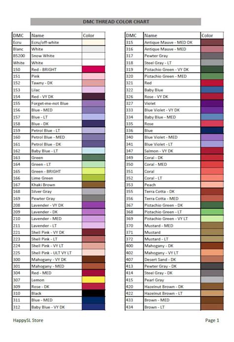 Image result for Embroidery Thread Color Guide