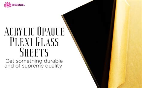 BIGIMALL Acrylic Opaque Plexi Glass 3 mm Sheet (6 x 6 Inches, Black) -4 ...