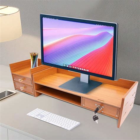 Computer Monitor Stand, Computer Rack With Drawers, Monitor Stand ...