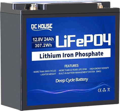DC HOUSE 12V 24Ah LiFePO4 Lithium Deep Cycle Battery, 3000+ India | Ubuy