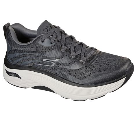 Skechers Charcoal/Black Max Cushioning Arch Fit Enig Mens Lace Up Shoes ...