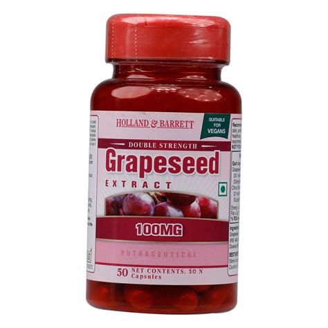 Holland & Barrett Double Strength Grapeseed Extract 100 mg, 50 Capsules ...