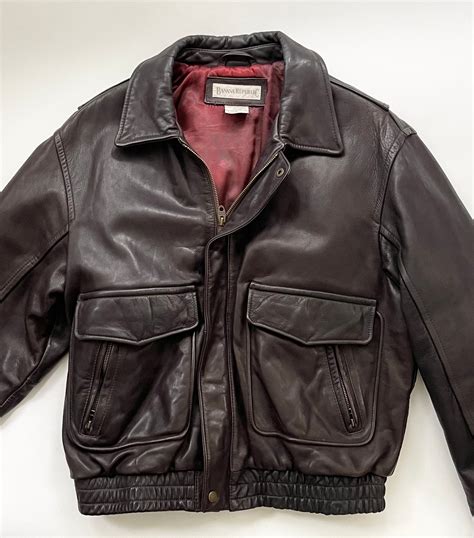 80s Banana Republic Leather Jacket Vintage Bomber Flight Airforce ...