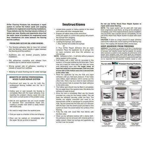 DriTac Wood Floor Repair Kit Engineered Flooring ONLY - Hardware&Tools ...