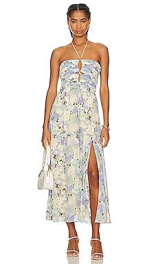 ASTR the Label Rozina Dress in Blue & Green Floral | REVOLVE