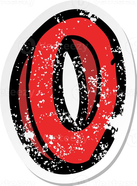 retro distressed sticker of a cartoon letter O drawing 46994565 PNG
