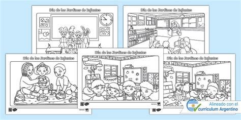 Dibujos para colorear: Día de los Jardines de Infantes