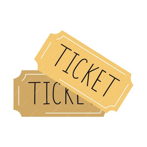 Premium Vector | Cute cartoon style pair of yellow tickets