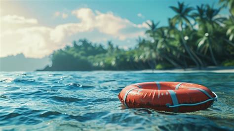 An life preserver floating in the ocean | Premium AI-generated image