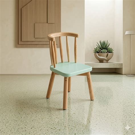 Nordic Wooden Kids Chair - Mint Green & Oak Spindle Back – Lakdi.com ...