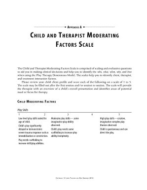 A Child And TherApisT ModerATing FACTors SCAle - Fill and Sign ...