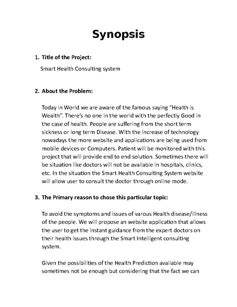 Synopsis - CDFFVV - business hons - Studocu
