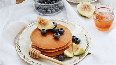 Wallpaper pancakes, pastries, fruits, tea, book, figs, blueberries hd ...