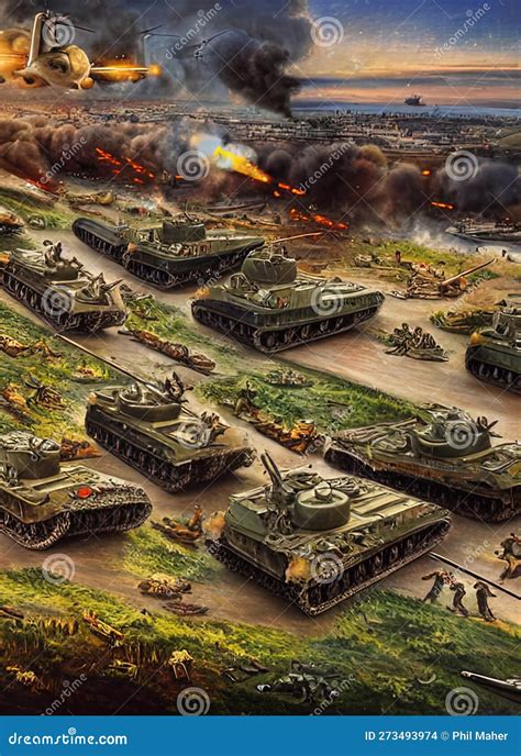 World War II Ca 1944. Fictional Battle Depiction. Generative AI Stock Illustration ...