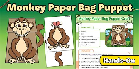 Monkey Paper Bag Puppet Craft