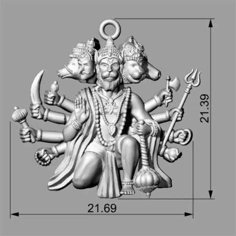 Narasingha 3D Model Printable Jewelry - Exquisite Pendant
