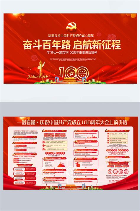 七一建党节宣传展板海报模板下载-千库网