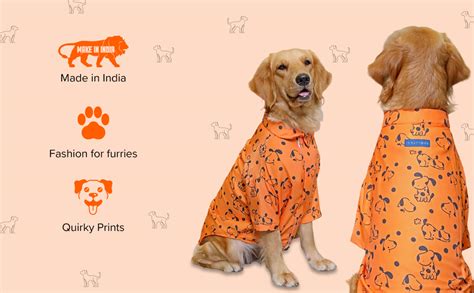 15 BUTTONS Rayon Orange and Black Printed Summer Dog Shirt | Full Grown ...