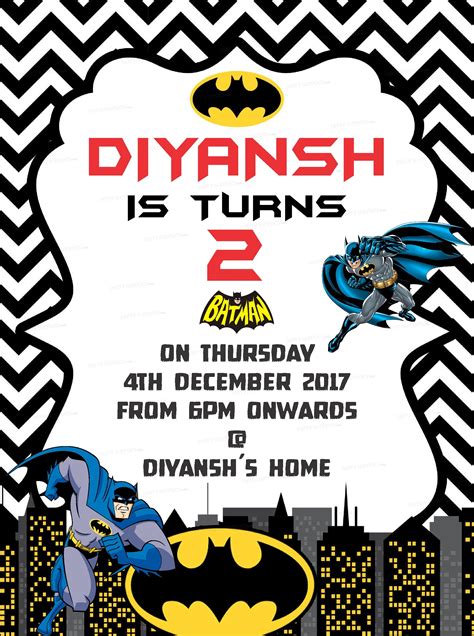 Batman Birthday Party Invitation Batman Birthday Invitation With Multi