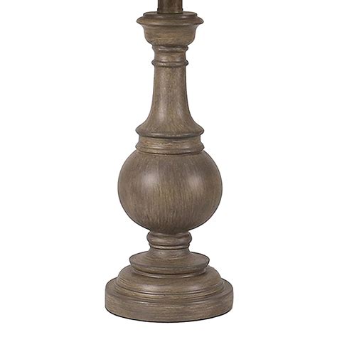 Brown Spindle Large Table Lamp with Shade, 22.75"