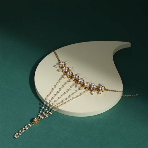 Ruby Raang Women's Kundan Hand Harness