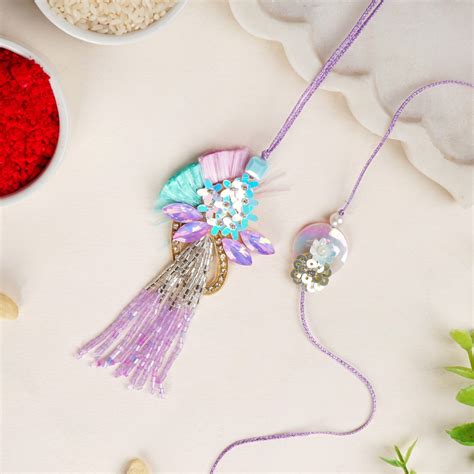 Lilac Bloom Rakhi Lumba Set Online - Premium Gift Hamper | Nestasia