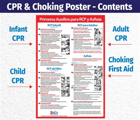 CPR & Choking First Aid Poster in SPANISH - Laminated — ZoCo Products